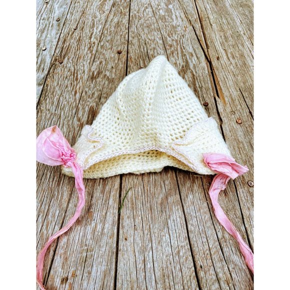 Antique lot crochet baby hat Wool/cotton - Picture 15 of 16